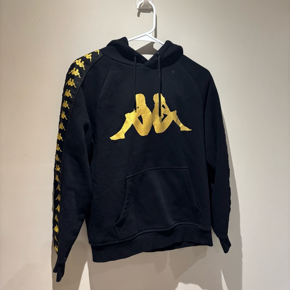 Kappa Hoodie in Black with Gold Logo